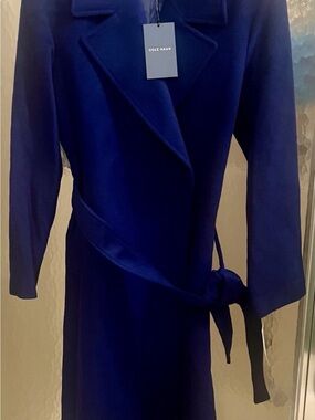 Cole Haan Women’s Cobalt Soft Long Sleeve Formal Oversized Coat Size 8